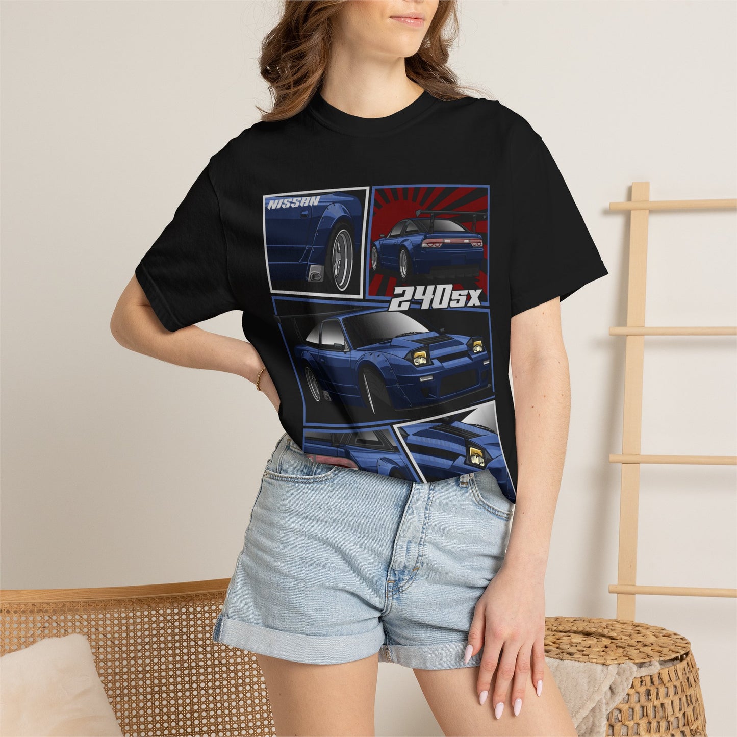 Nissan 240SX Comic Book Style IllustrationT-shirt