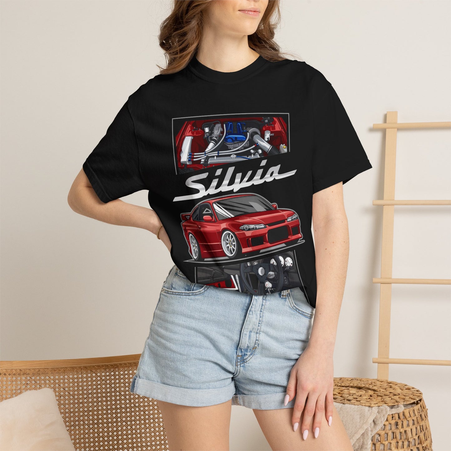 Silvia Sports Car Technical IllustrationT-shirt