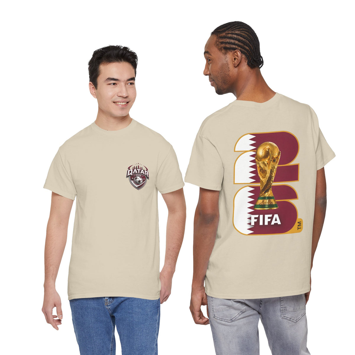 Qatar 2026 FIFA World Cup Fan Edition – Front Crest & Championship Back Graphic T-Shirt