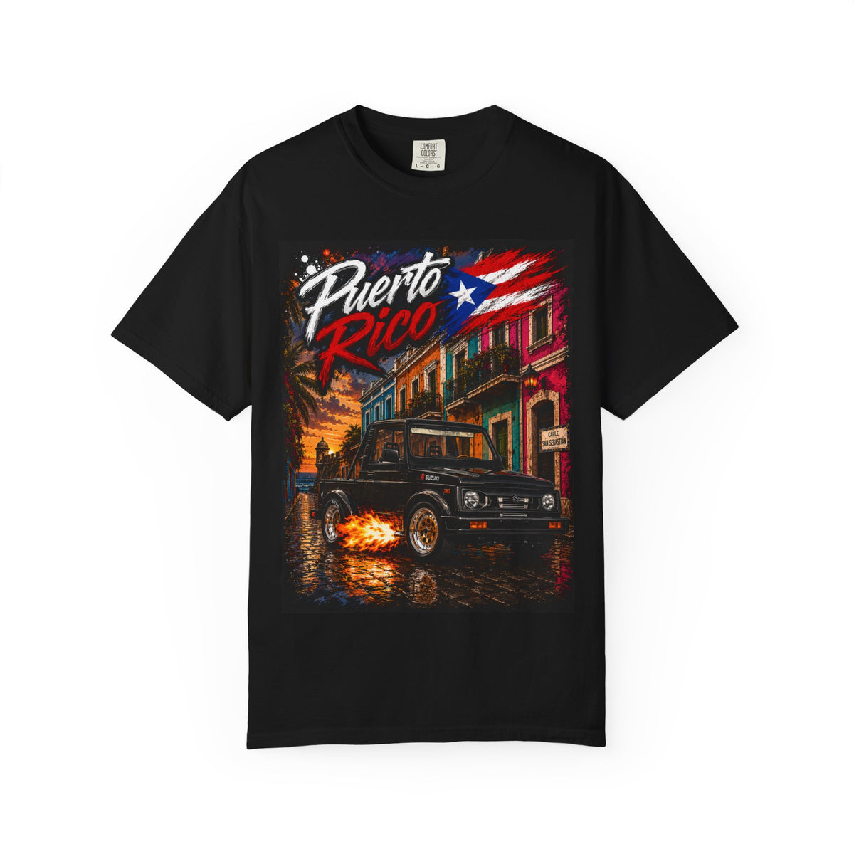 Puerto Rico Suzuki Samuri Street Scene T-Shirt