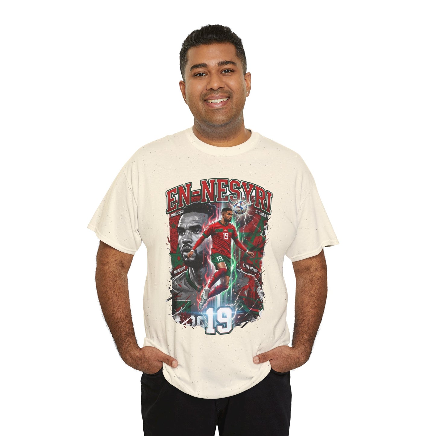 En-Nesyri #19 – Atlas Lions Aerial Dominance T‑Shirt