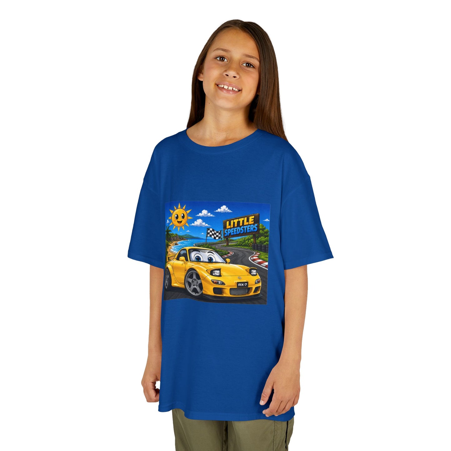 Kids Car T‑Shirt — "Little Speedster" Yellow FD RX7 Tee