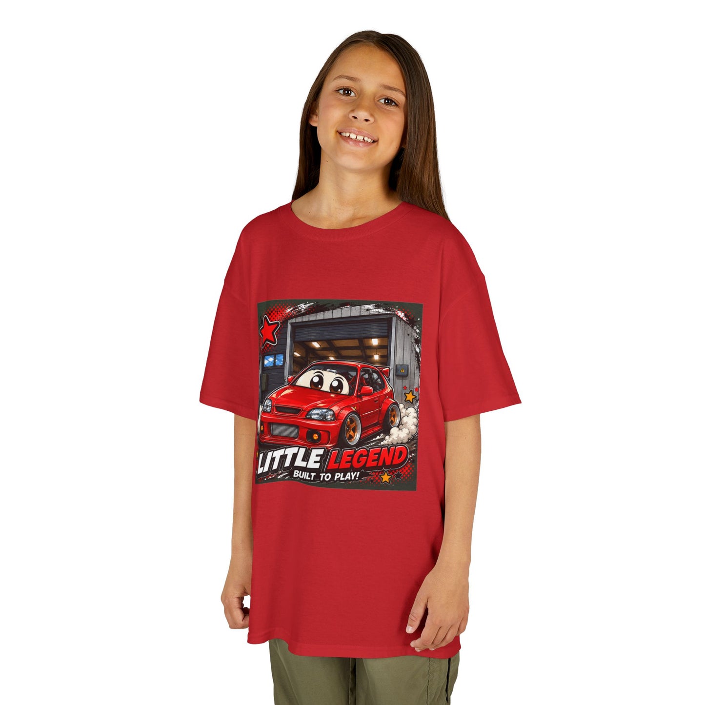 Little Legend Kids T-Shirt — Red Cartoon EK Civic "Little Legend"
