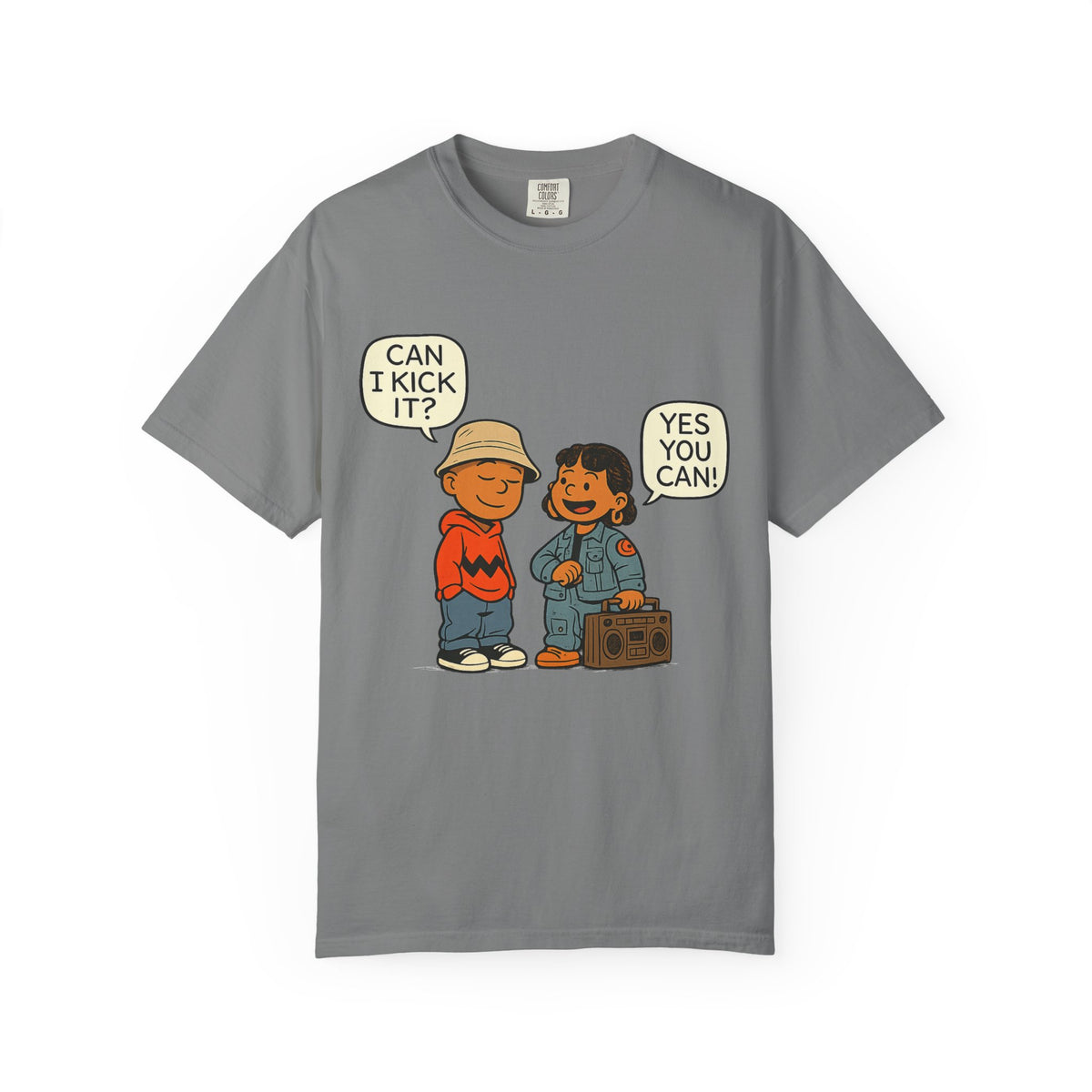 Can I Kick It? Hip-Hop Cartoon Tribute T-Shirt | 90s Old School Rap Inspired Design