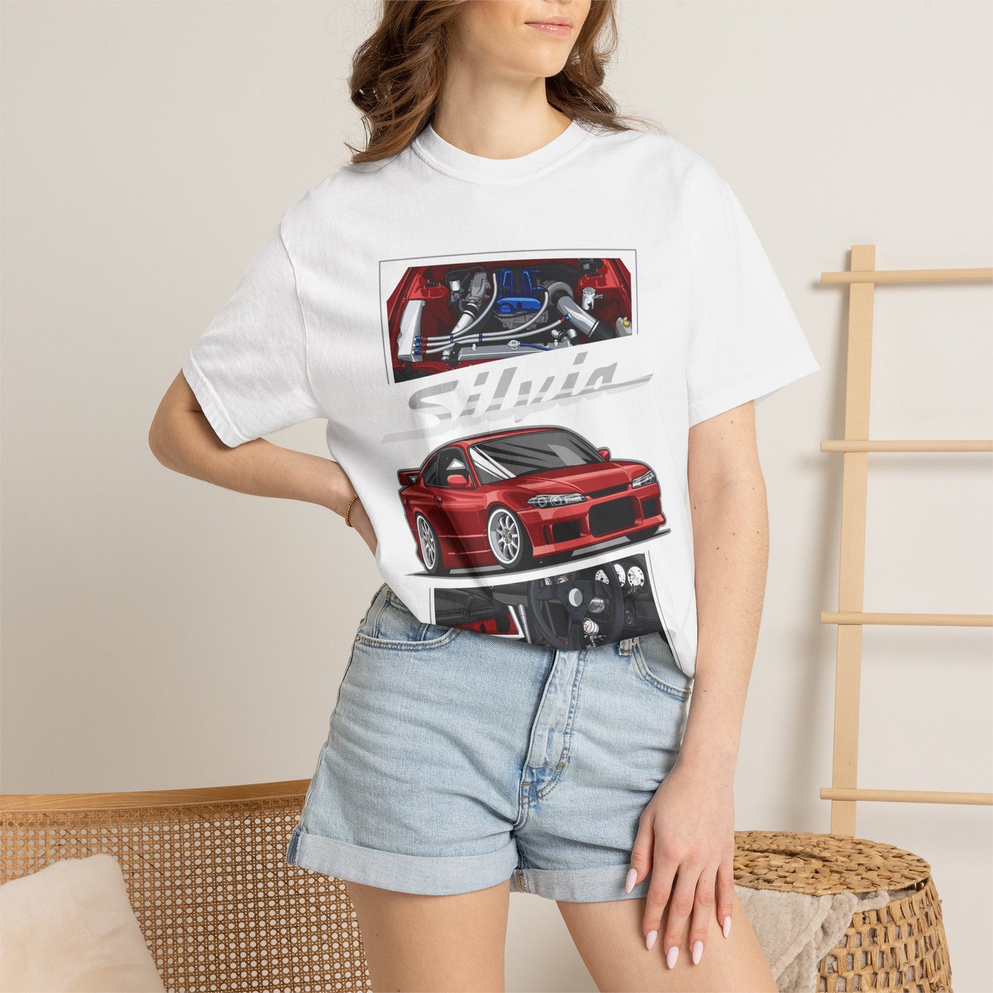 Silvia Sports Car Technical IllustrationT-shirt