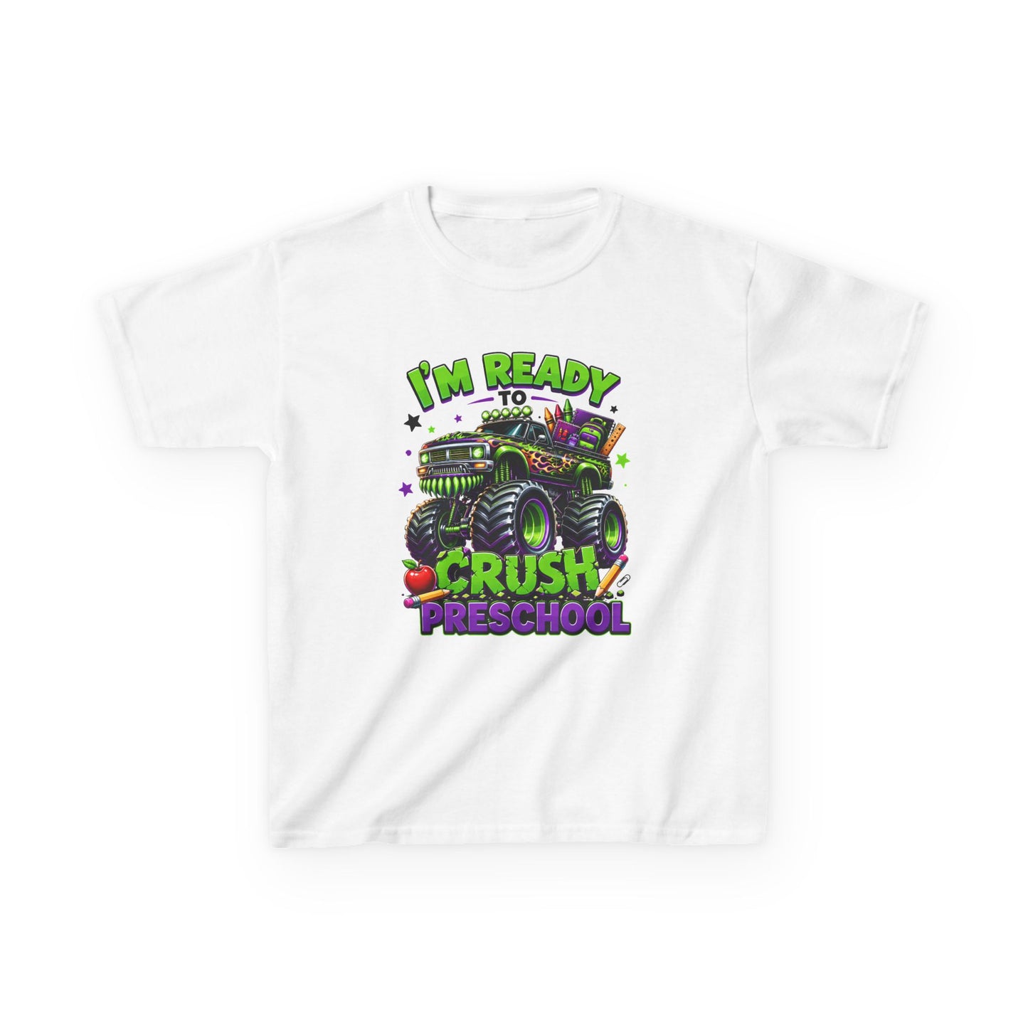 I’m Ready to Crush Preschool Monster Truck Kids T-Shirt – Back to School Tee