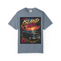 Island Life T-Shirt — Retro Beach Sunset with 57 Chevy Nomad