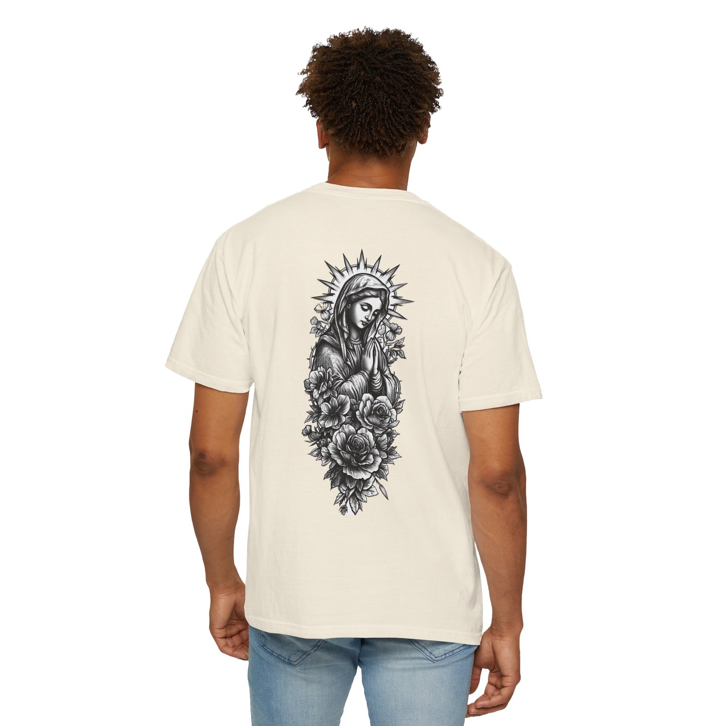 T-Shirt - Vintage Virgin Mary & Roses Graphic Tee