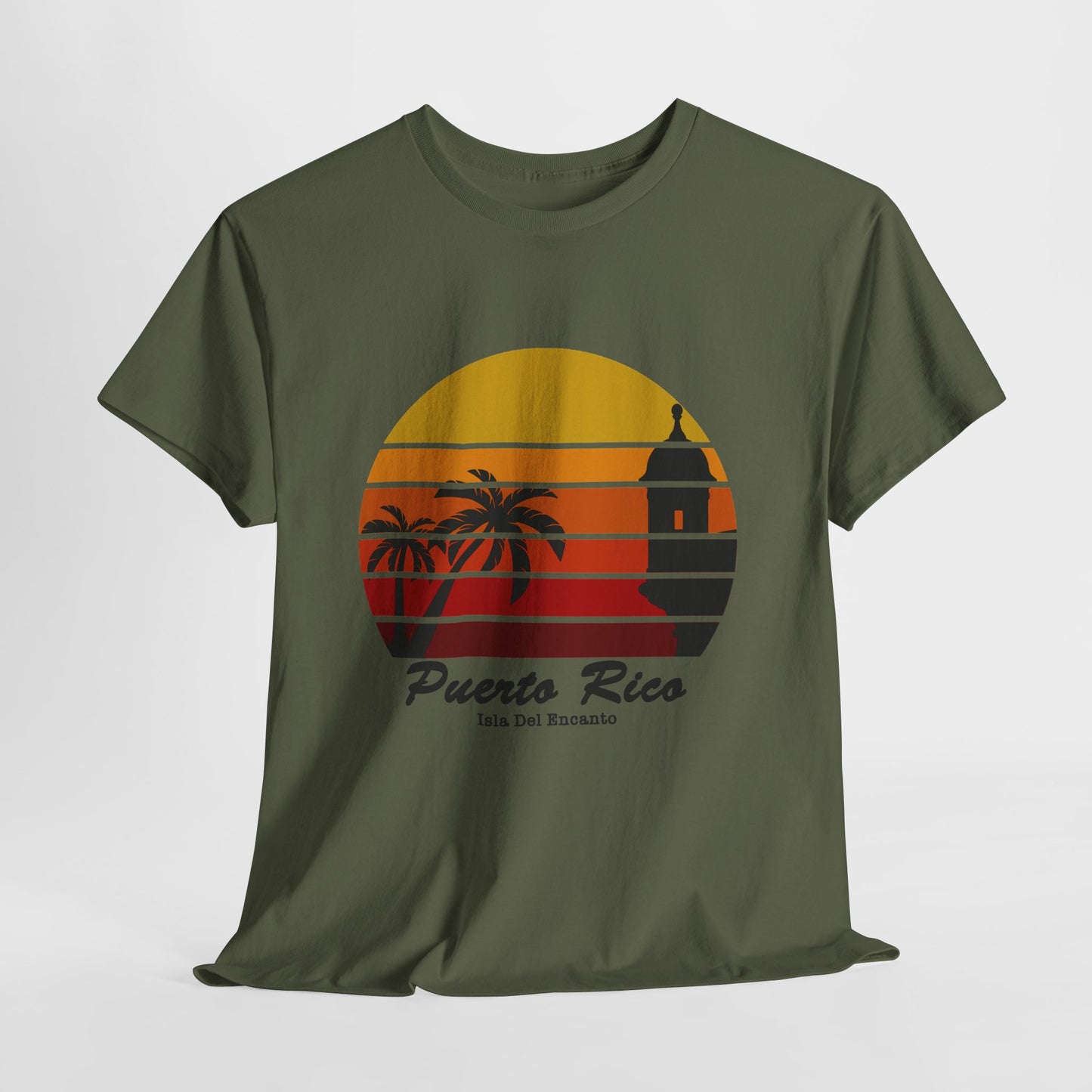 Puerto Rico Sunset T-Shirt – Isla Del Encanto Vintage Palm Tee