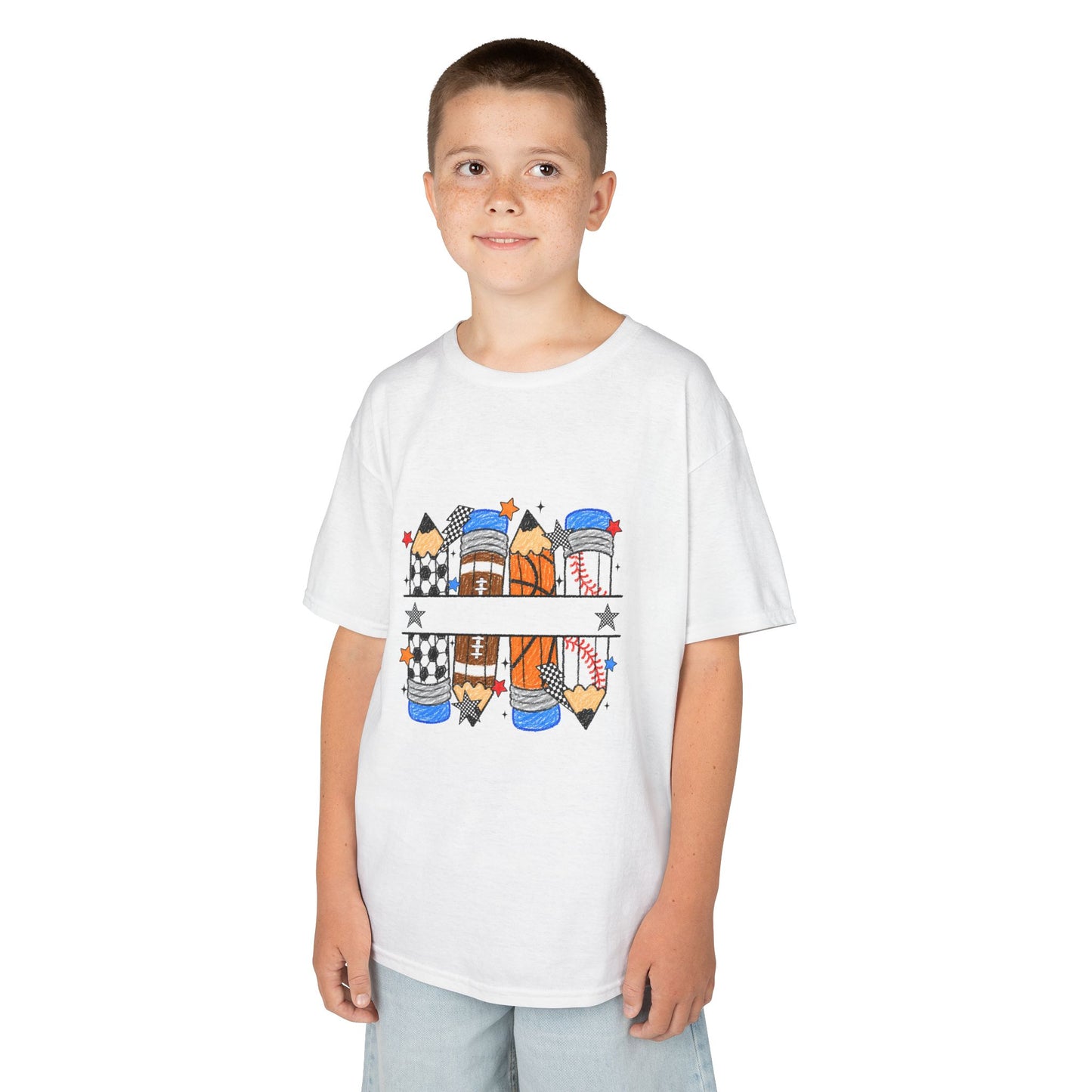 School Days Sports & Creativity Kids T-Shirt – Back to School Pencil Design