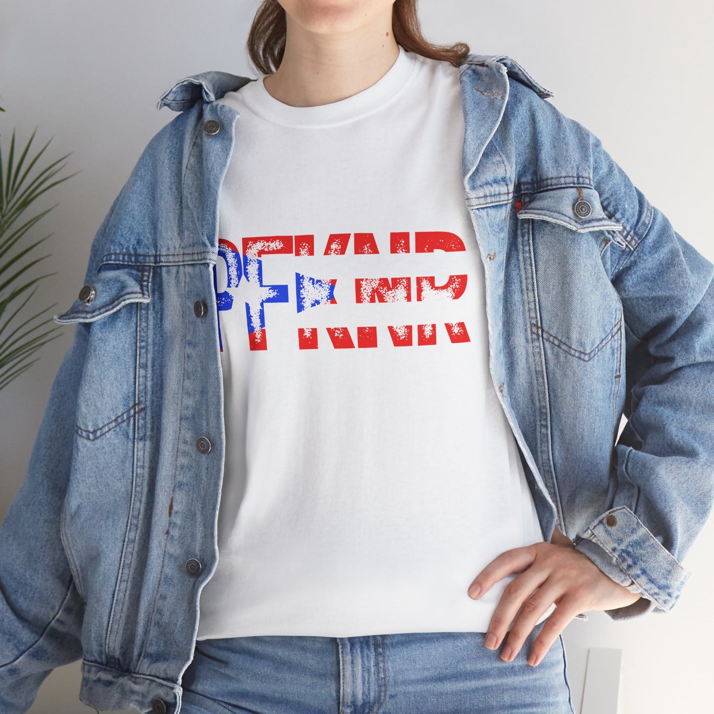 Patriotic 'PFW' Flag Graphic T-Shirt — Red White Blue Americana Tee