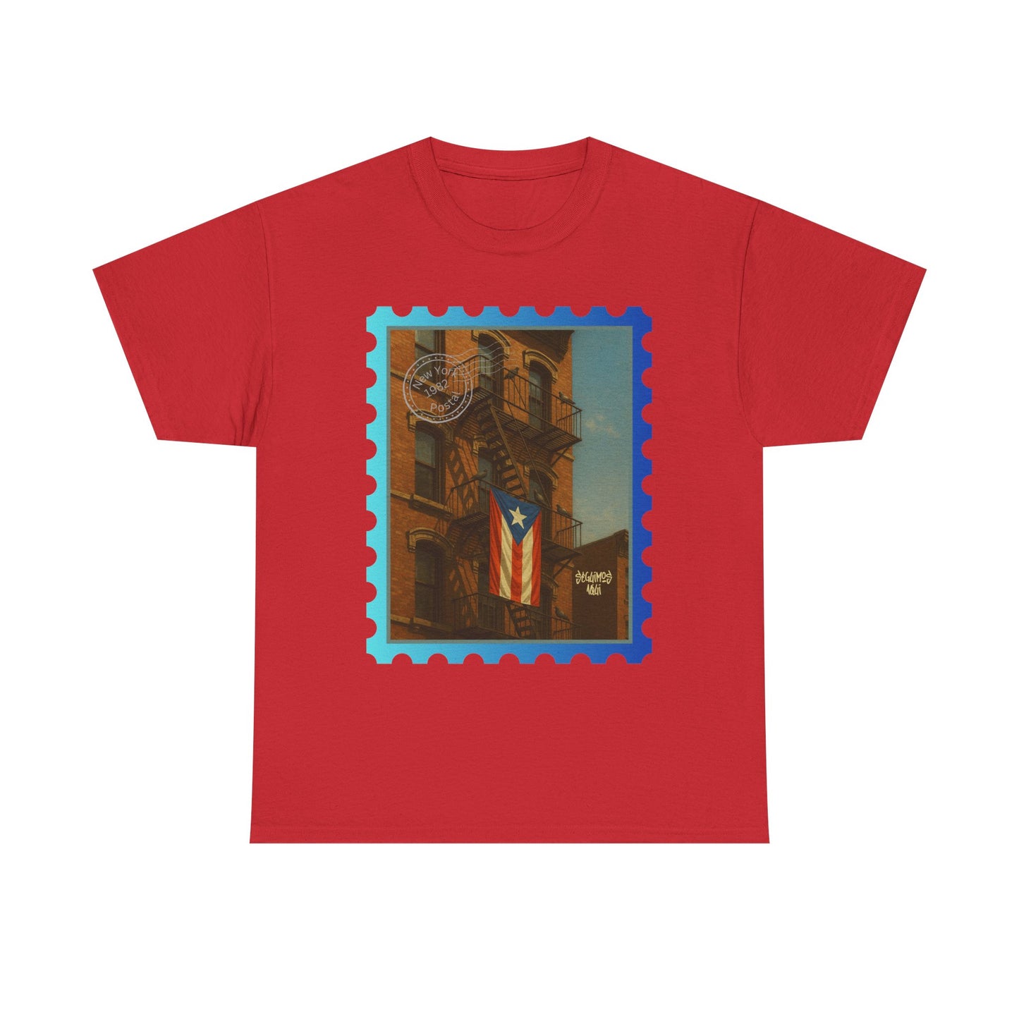 Seguimos Aquí Puerto Rican Pride Tee — New York 1982 Vintage Flag Tribute