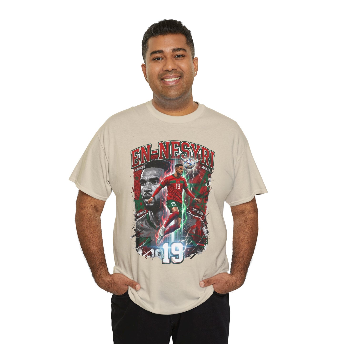 En-Nesyri #19 – Atlas Lions Aerial Dominance T‑Shirt