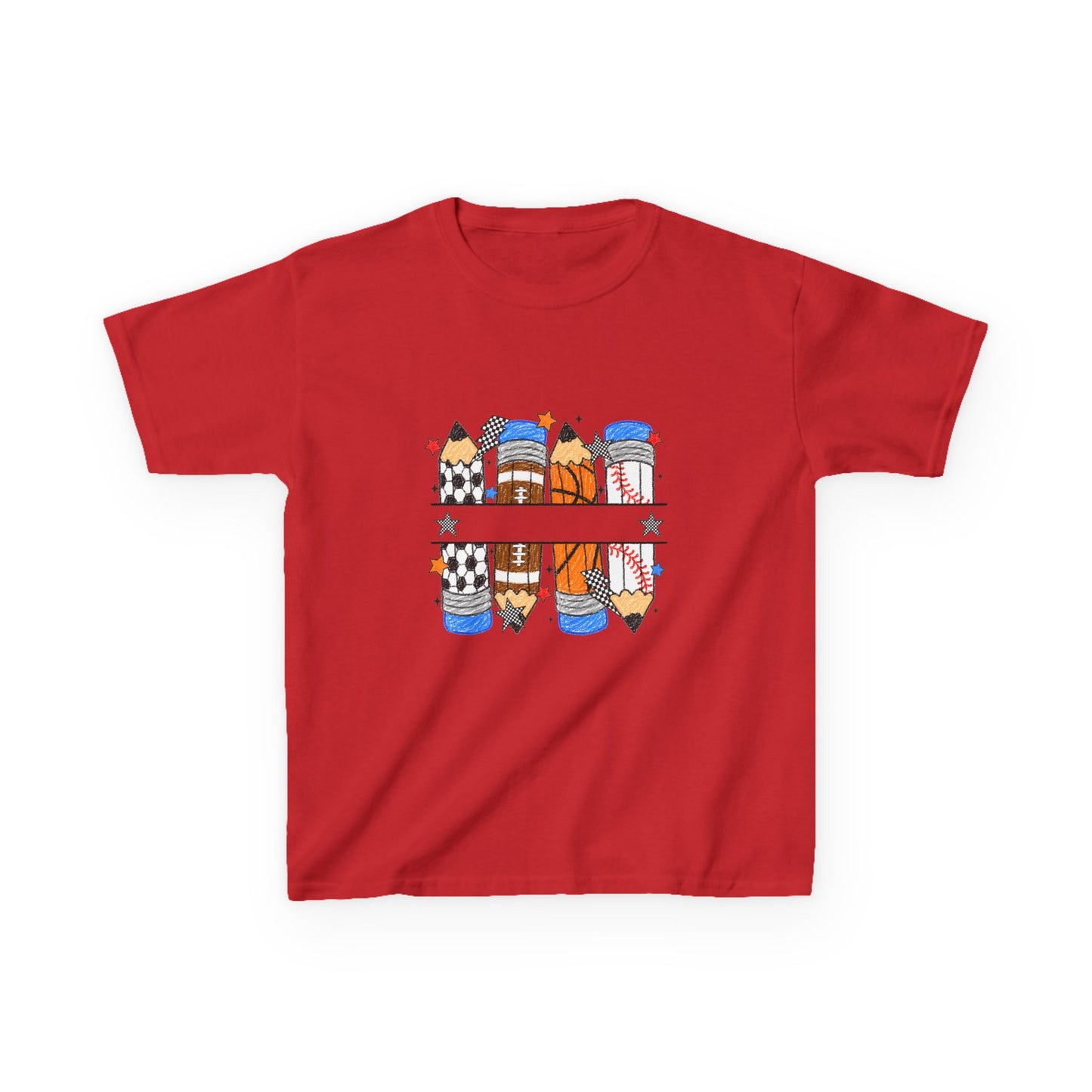 School Days Sports & Creativity Kids T-Shirt – Back to School Pencil Design