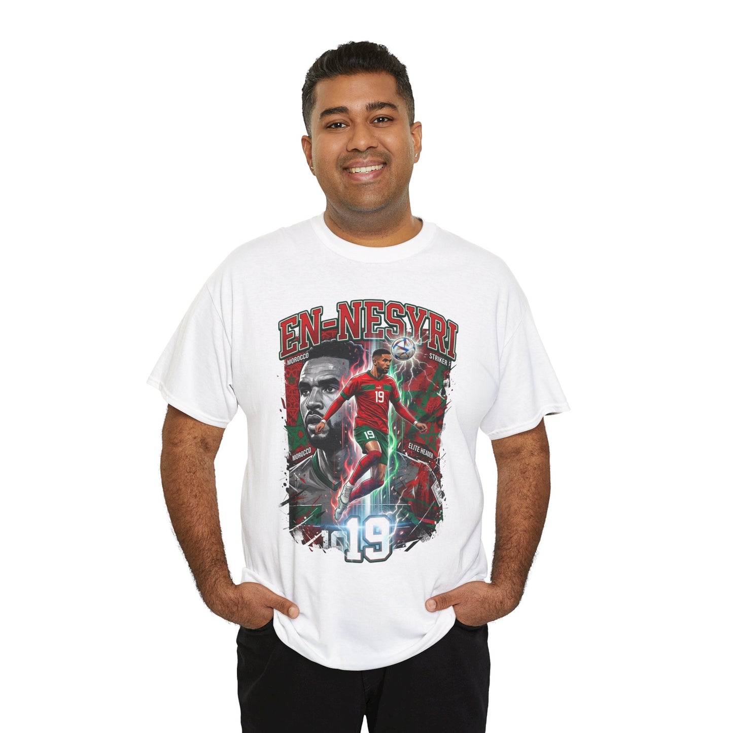 En-Nesyri #19 – Atlas Lions Aerial Dominance T‑Shirt