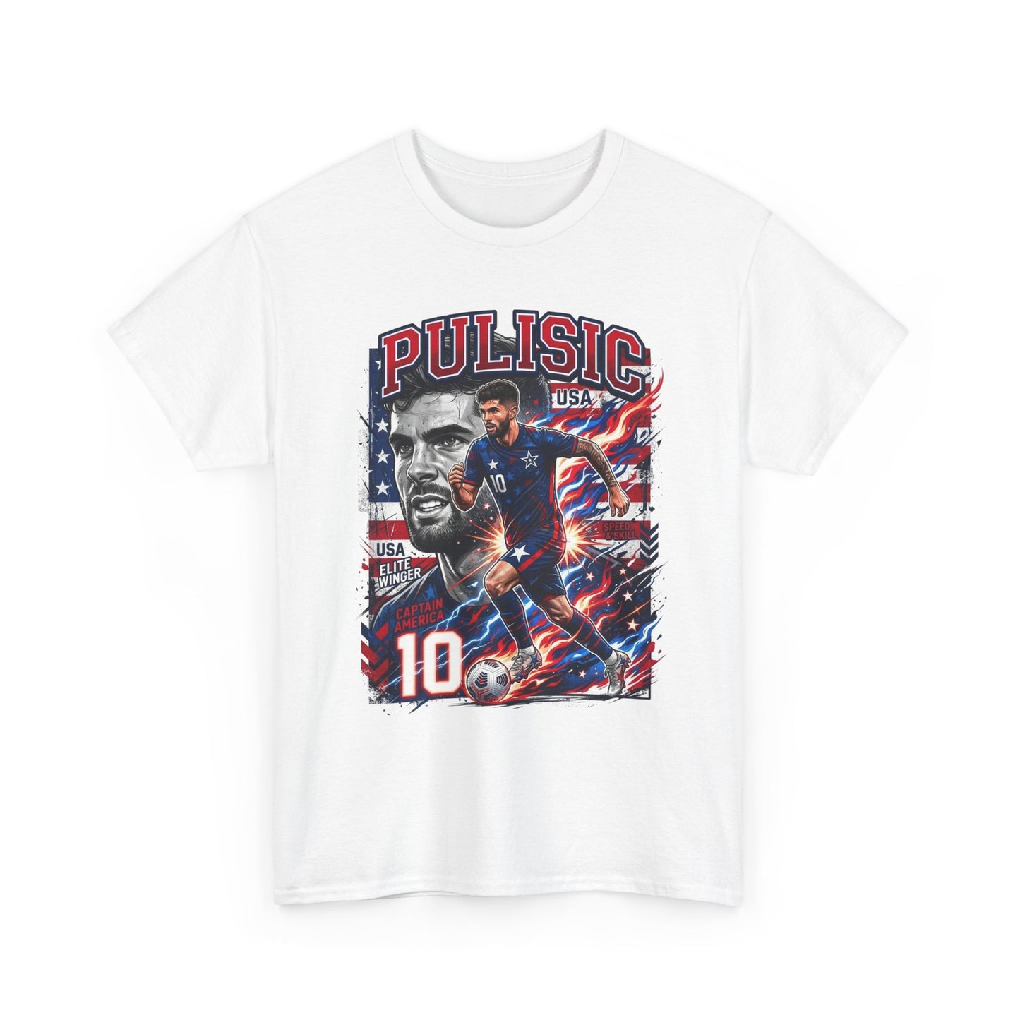 Pulisic #10 – Captain America’s Fire T-Shirt
