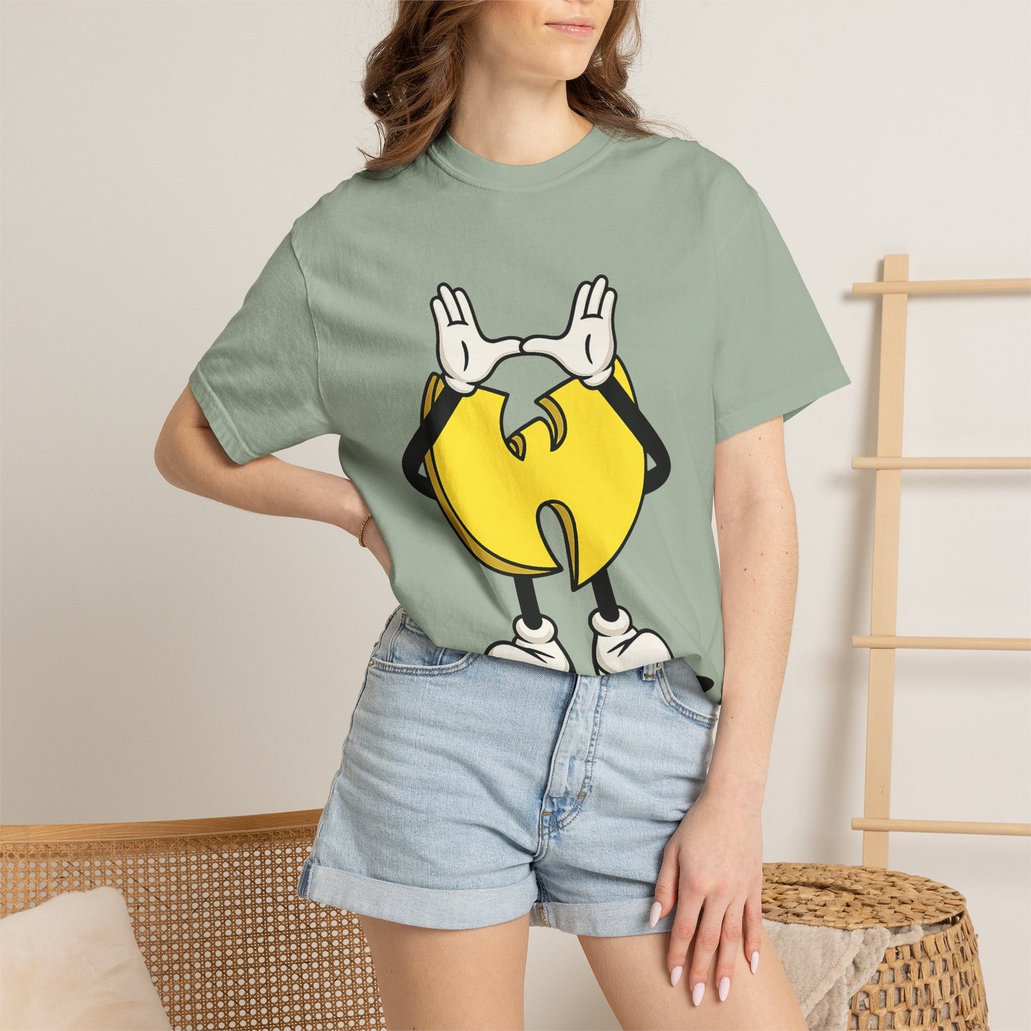 Wu-Tang Clan Inspired Cartoon "W" Hand Sign Graphic Tee