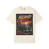 Island Life T-Shirt — Retro Beach Sunset with 57 Chevy Nomad
