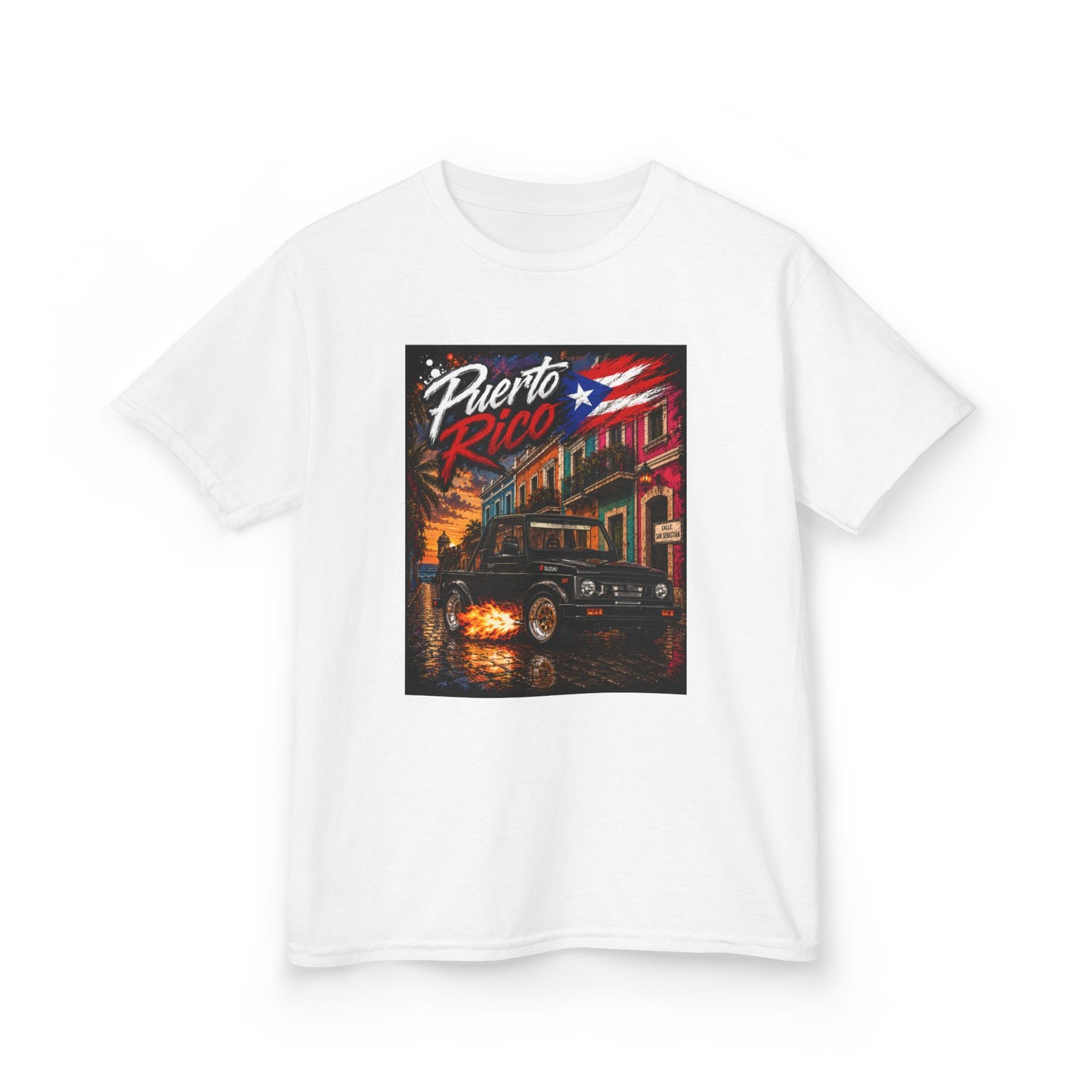 Kids T-Shirt — Puerto Rico Retro Night Street Scene Tee
