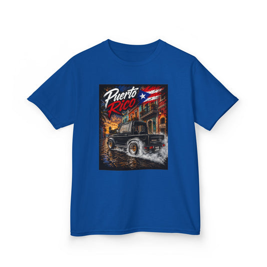 Kids T-Shirt — Puerto Rico Vintage Car Retro Travel Graphic