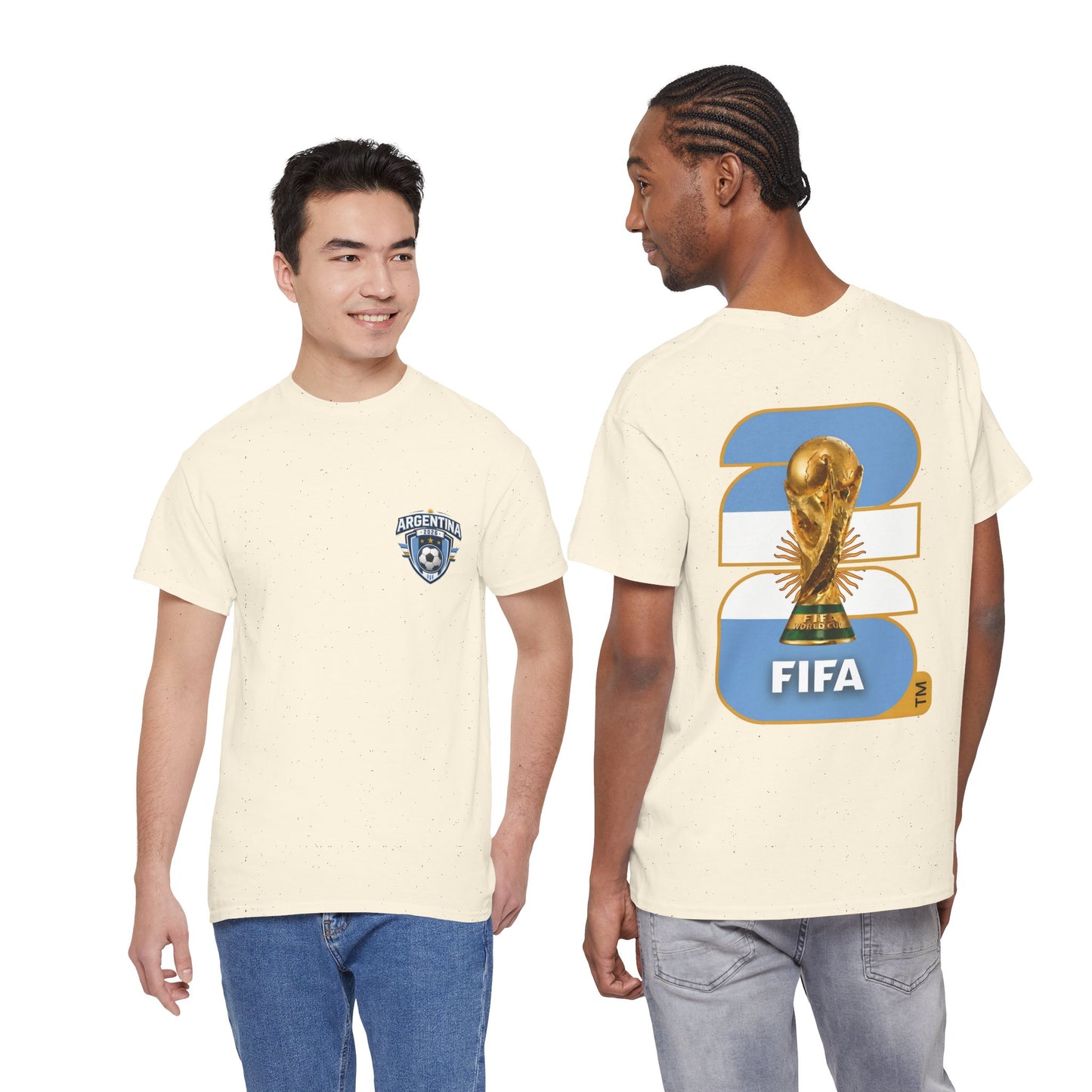 Argentina 2026 FIFA World Cup Fan Edition – Front Crest & Championship Back Graphic T-Shirt