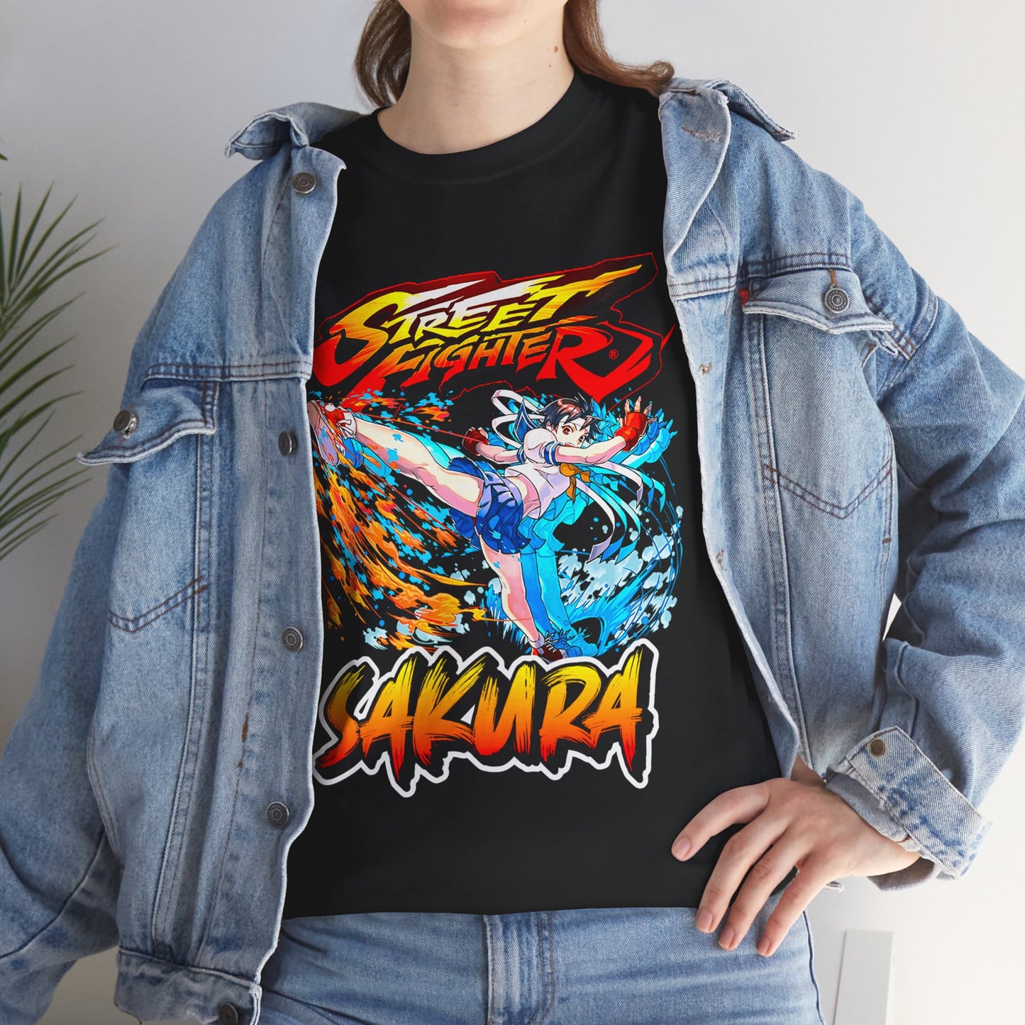 Street Fighter Sakura Dynamic Action Artwork T-shirt