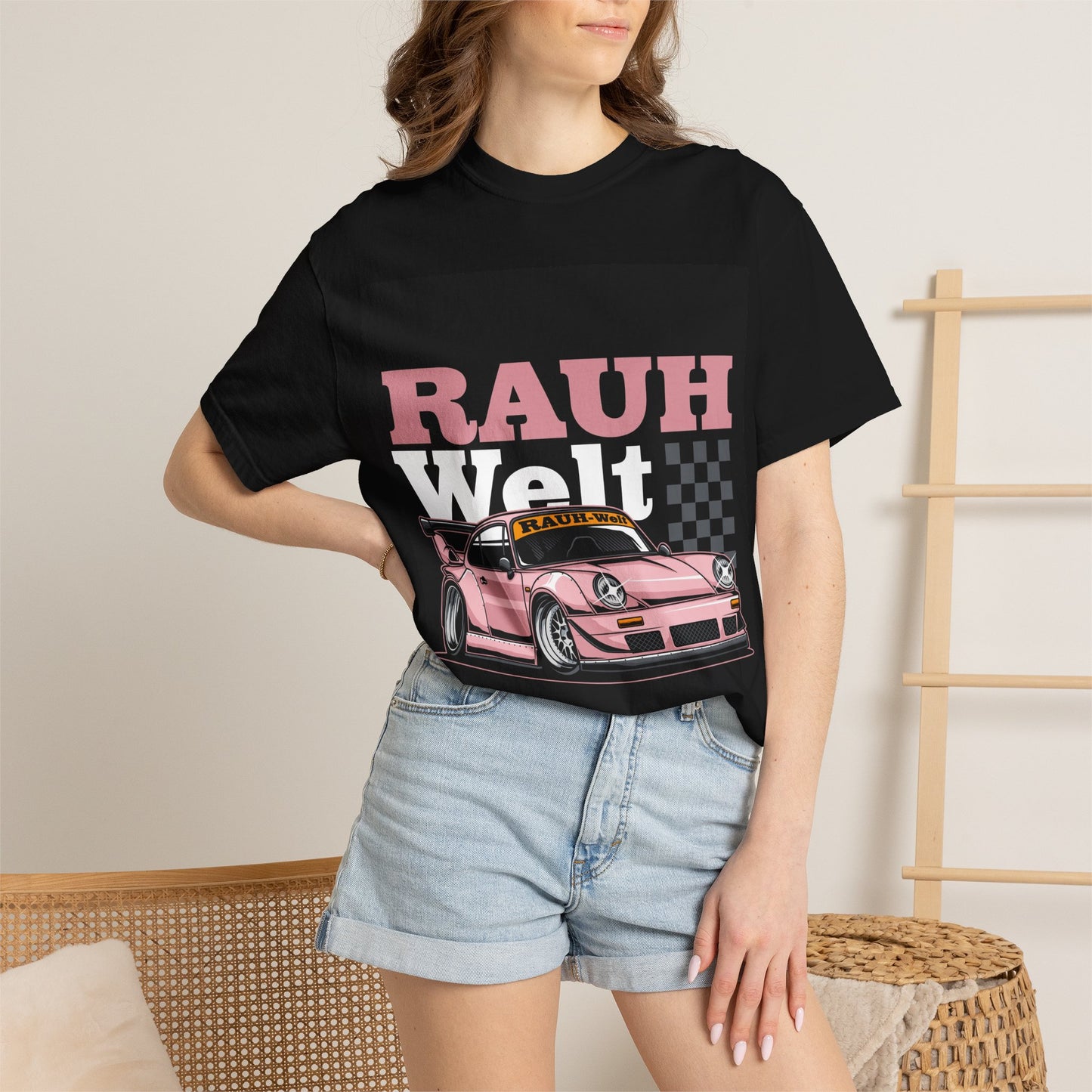 Pink Porsche 911 Rauh-Welt Racing IllustrationT-shirt