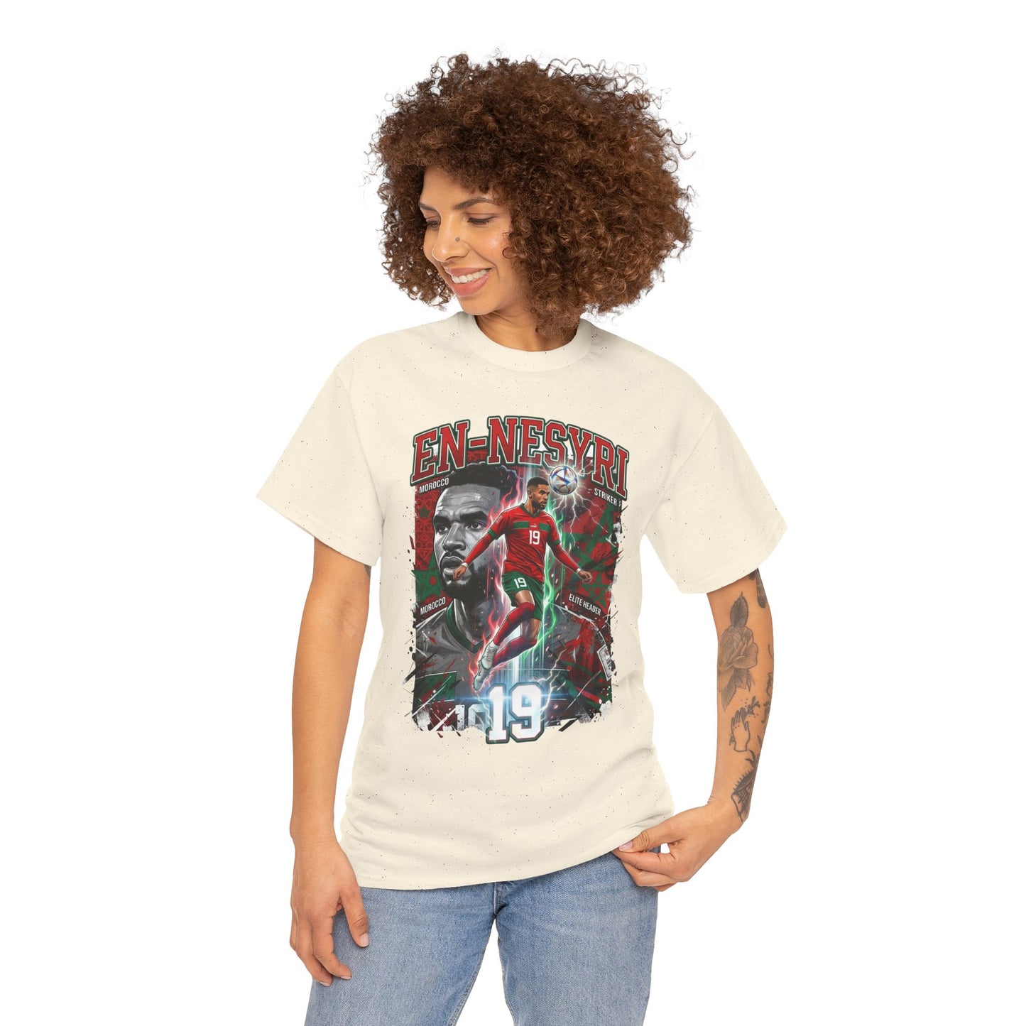 En-Nesyri #19 – Atlas Lions Aerial Dominance T‑Shirt