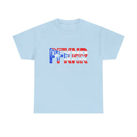 Patriotic 'PFW' Flag Graphic T-Shirt — Red White Blue Americana Tee