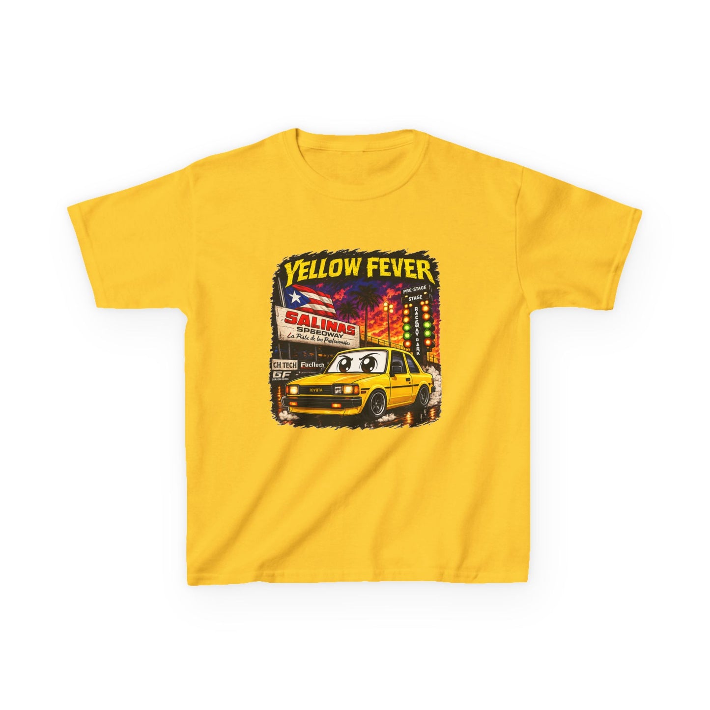 Kids T‑Shirt — "Yellow Fever" Vintage Toyota 1.8 Graphic Tee