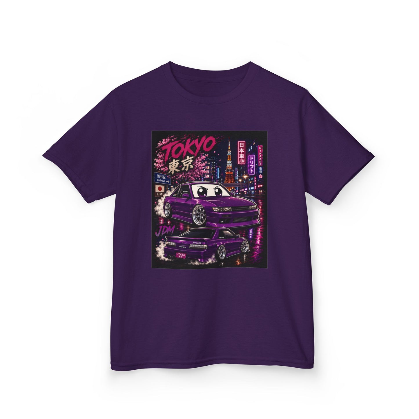 Kids Tokyo Night Drift Tee — Retro Neon City Racing Graphic