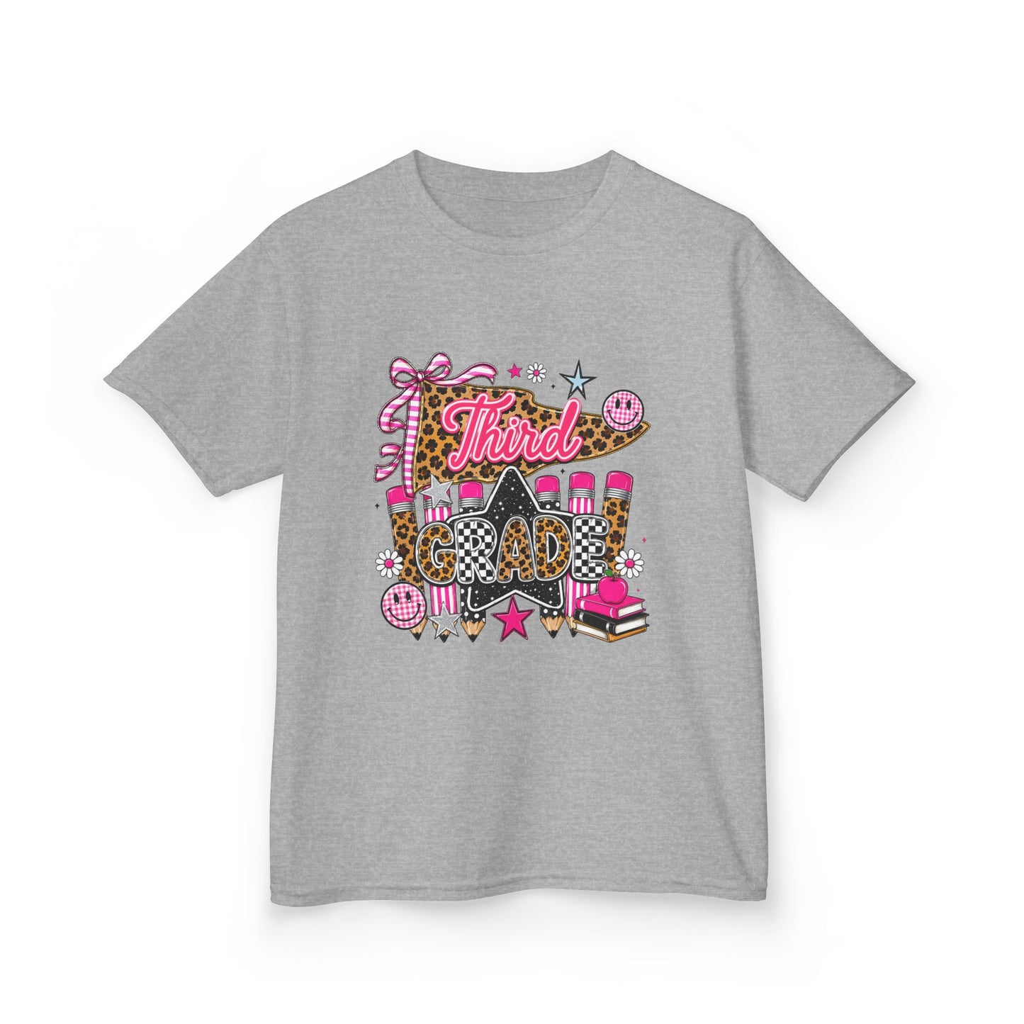 Third Grade Girl Back to School T-Shirt – Pink Leopard First Day of 3rd Grade Tee