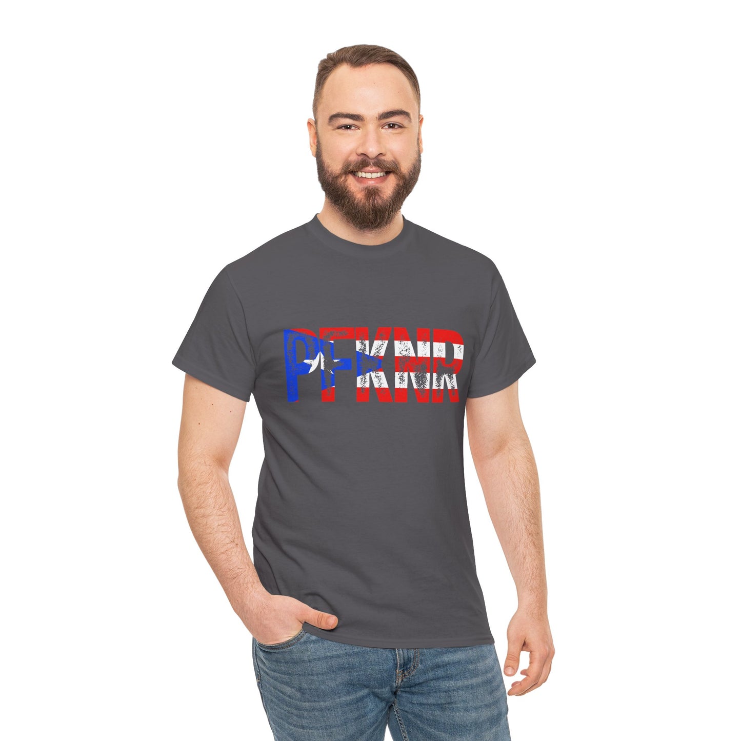 Patriotic 'PFW' Flag Graphic T-Shirt — Red White Blue Americana Tee