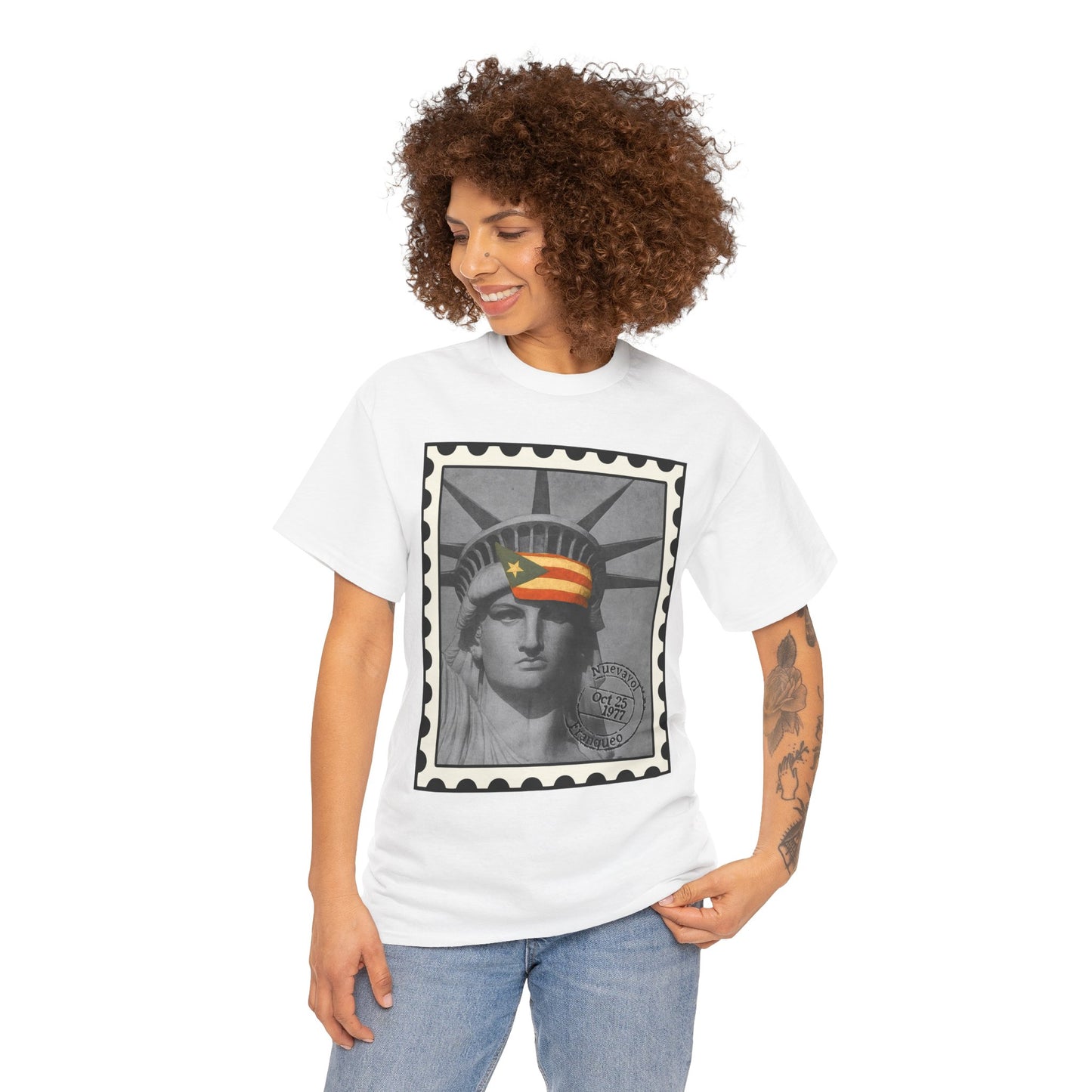 Statue of Liberty Protest Tee — "Liberty Under Protest" Puerto Rican Heritage Shirt