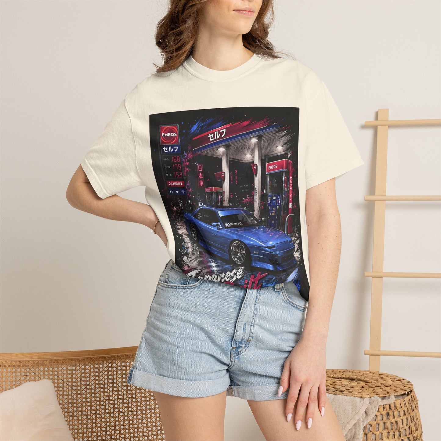 Japanese Built 240 Car T-Shirt — Retro Neon JDM Graphic
