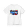 Kids Skyline Racecar T‑Shirt – Blue JDM Drift Design