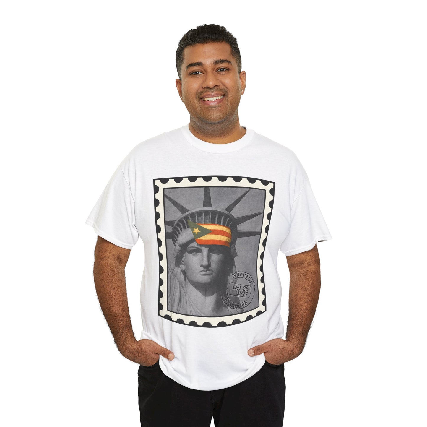 Statue of Liberty Protest Tee — "Liberty Under Protest" Puerto Rican Heritage Shirt