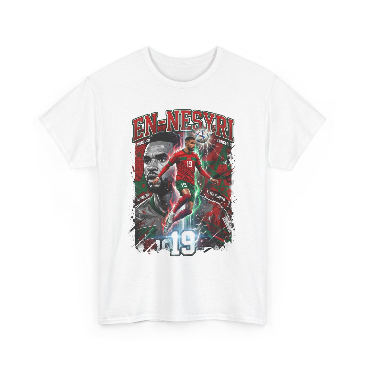 En-Nesyri #19 – Atlas Lions Aerial Dominance T‑Shirt