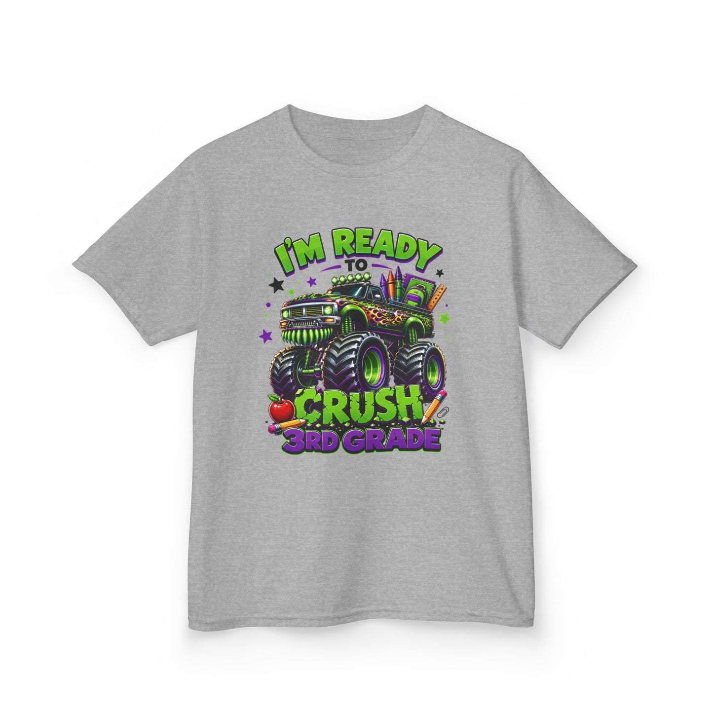 I’m Ready to Crush 3rd Grade Monster Truck Kids T-Shirt – First Day of School Tee