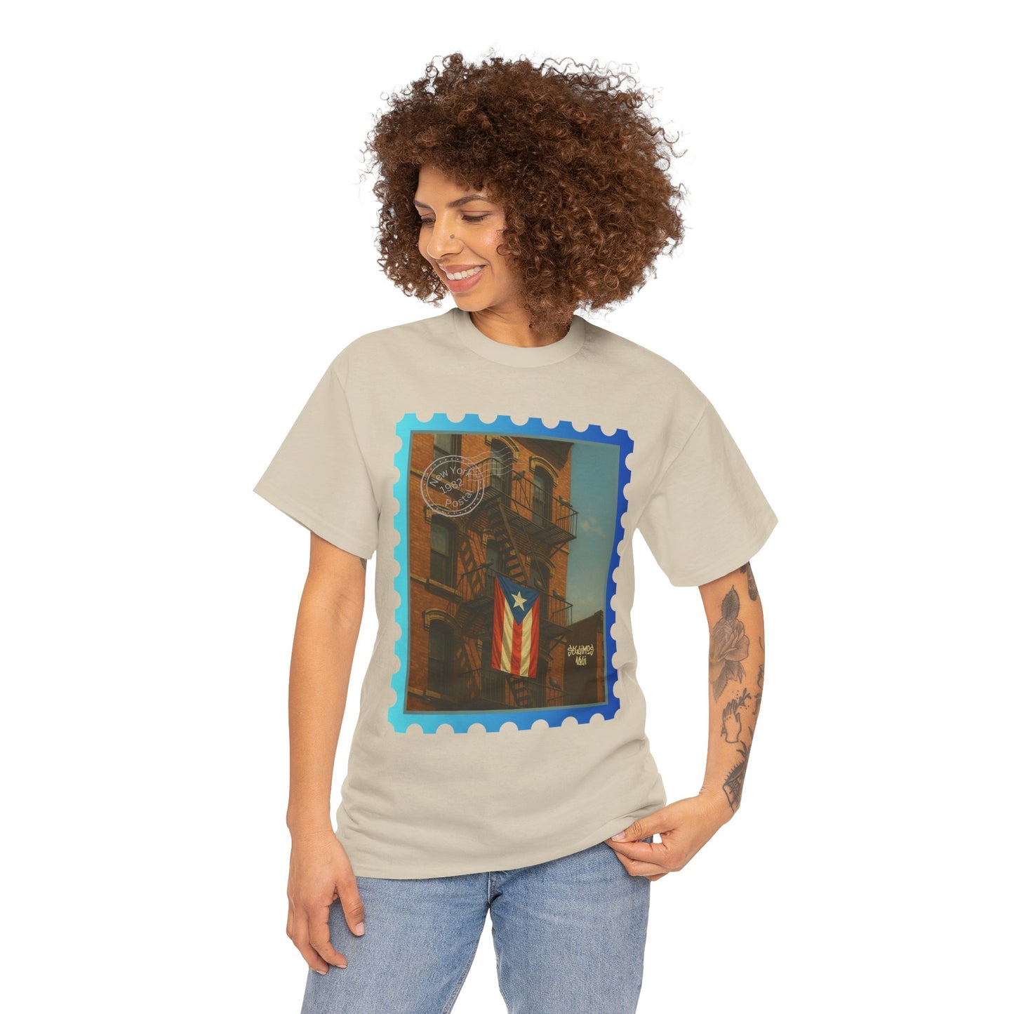 Seguimos Aquí Puerto Rican Pride Tee — New York 1982 Vintage Flag Tribute