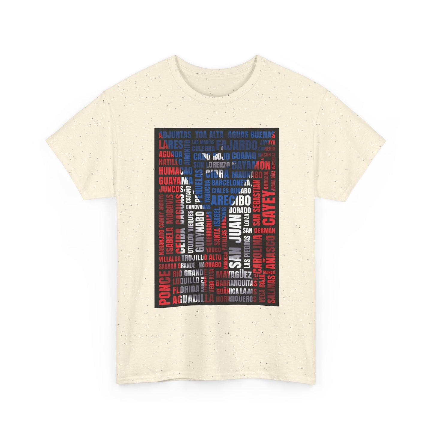 Puerto Rico Flag Word Cloud T-Shirt — Puerto Rican Pride Tee with Names Design