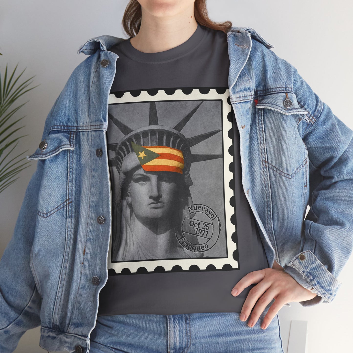 Statue of Liberty Protest Tee — "Liberty Under Protest" Puerto Rican Heritage Shirt