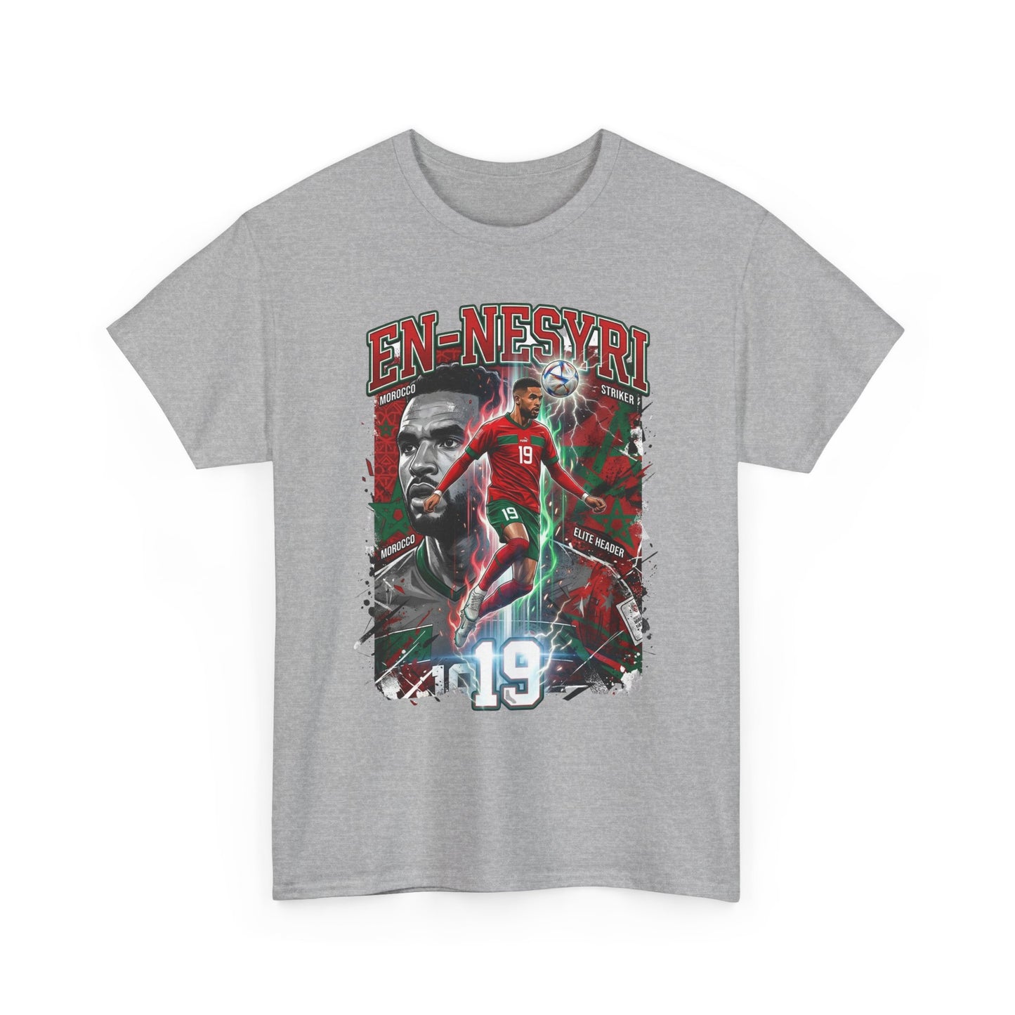 En-Nesyri #19 – Atlas Lions Aerial Dominance T‑Shirt