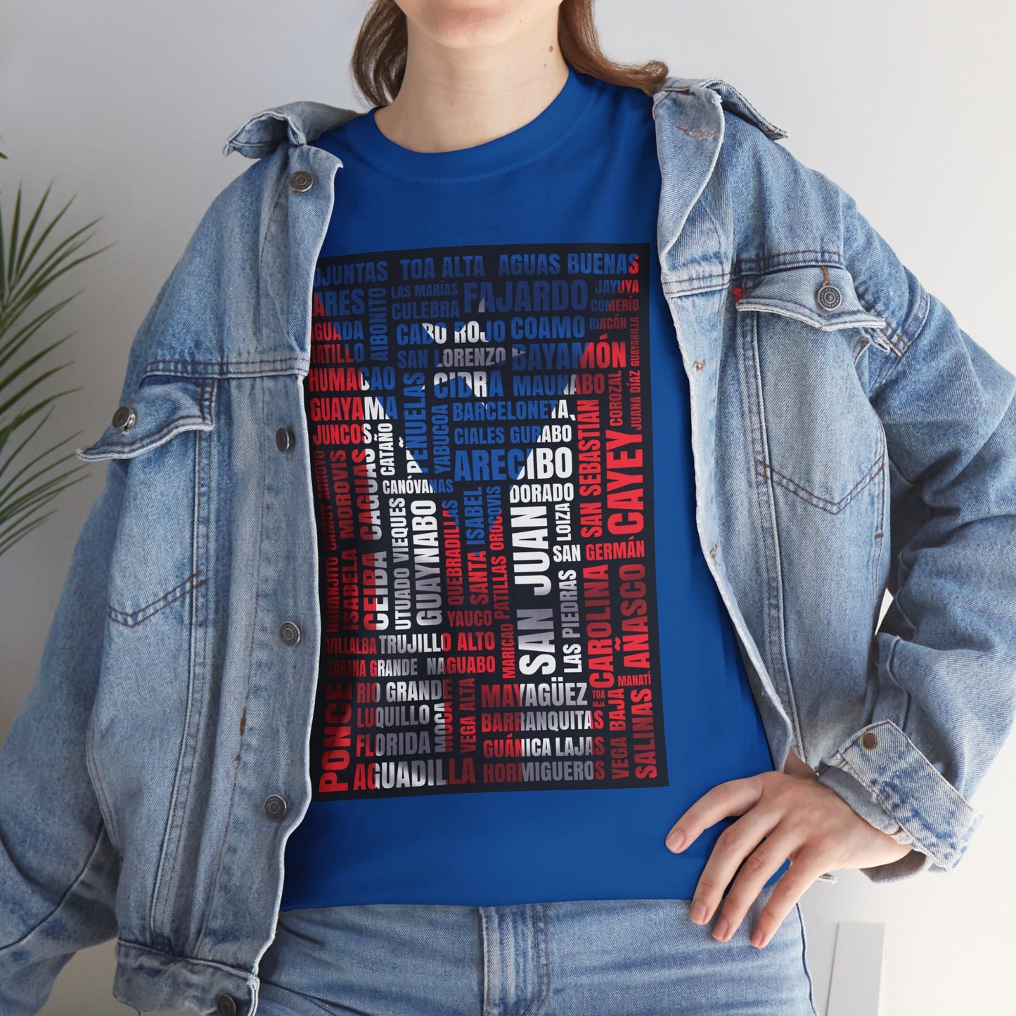 Puerto Rico Flag Word Cloud T-Shirt — Puerto Rican Pride Tee with Names Design