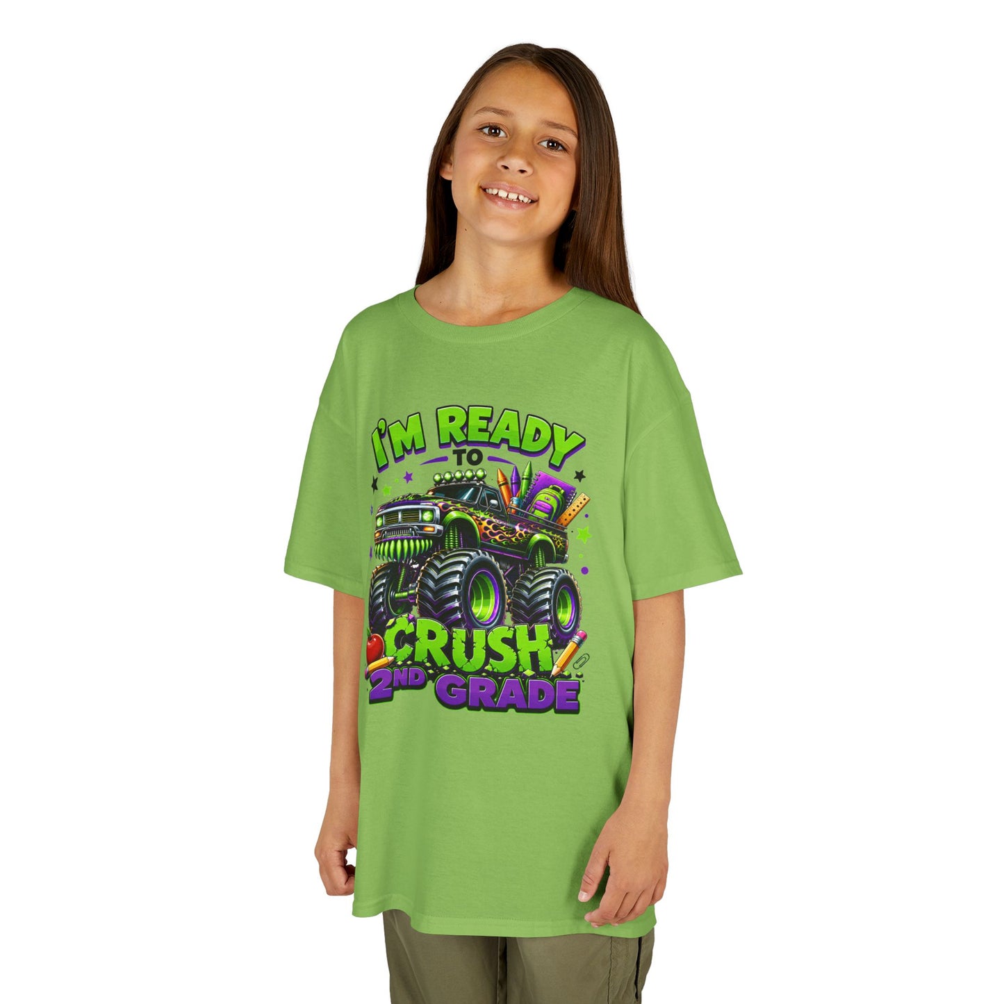 I’m Ready to Crush 2nd Grade Monster Truck Kids T-Shirt – Back to School Tee