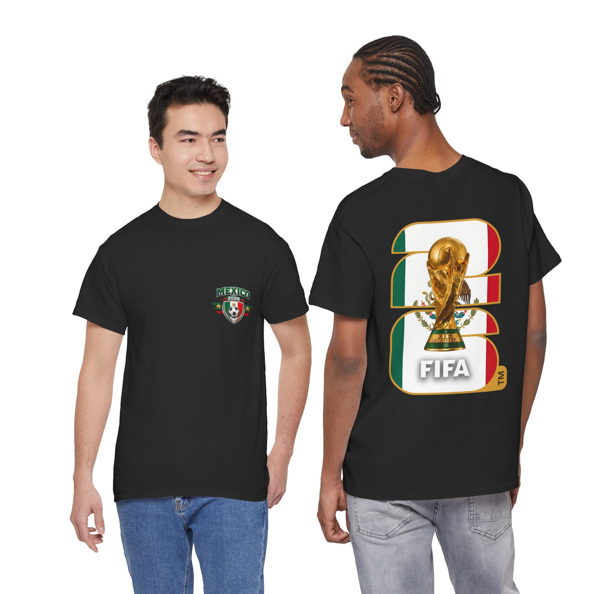 Mexico 2026 FIFA World Cup Fan Edition – Front Crest & Championship Back Graphic T-Shirt