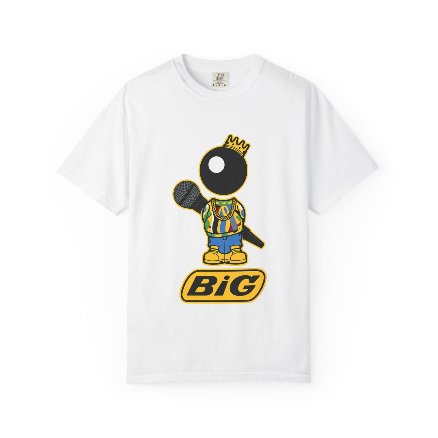 BiG Hip-Hop Icon Cartoon T-Shirt | Retro 90s Rap Inspired Streetwear Design