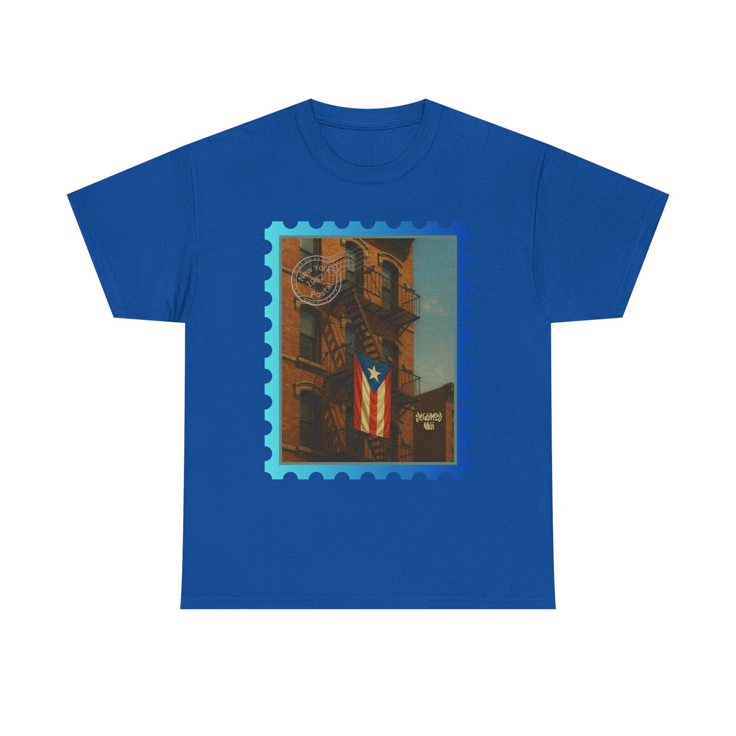 Seguimos Aquí Puerto Rican Pride Tee — New York 1982 Vintage Flag Tribute