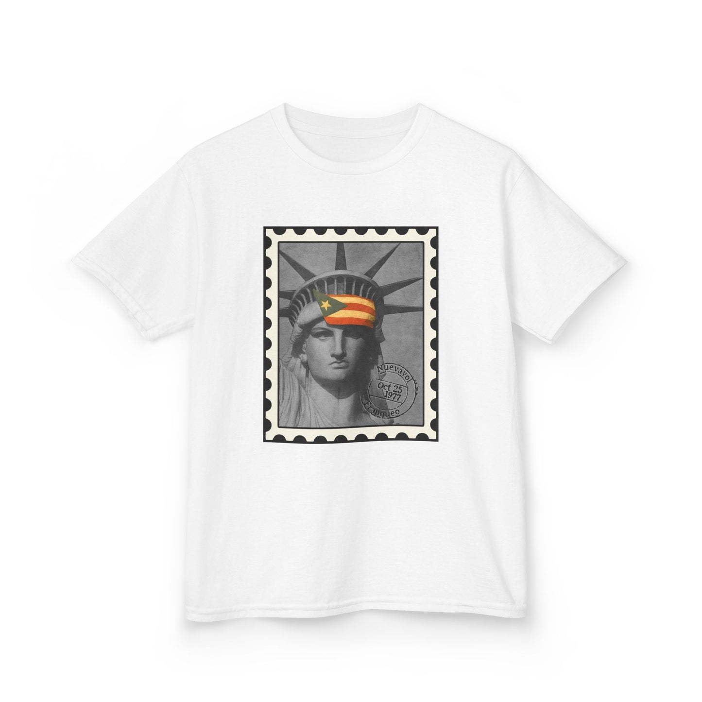 Puerto Rico Liberty Stamp Kids T-Shirt – Boricua Pride Design