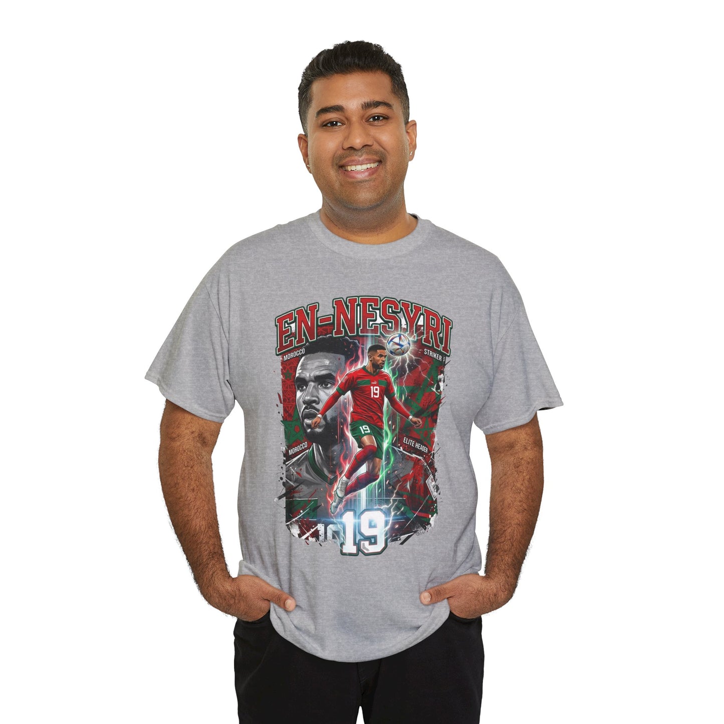 En-Nesyri #19 – Atlas Lions Aerial Dominance T‑Shirt